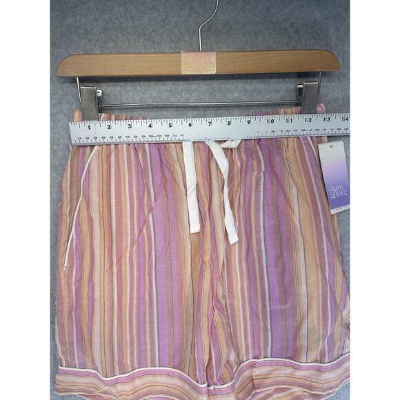 Stars Above Shorts Womens Sleep Loungewear High Waist Pink Stripe Sleep Size XS - Picture 2 of 9